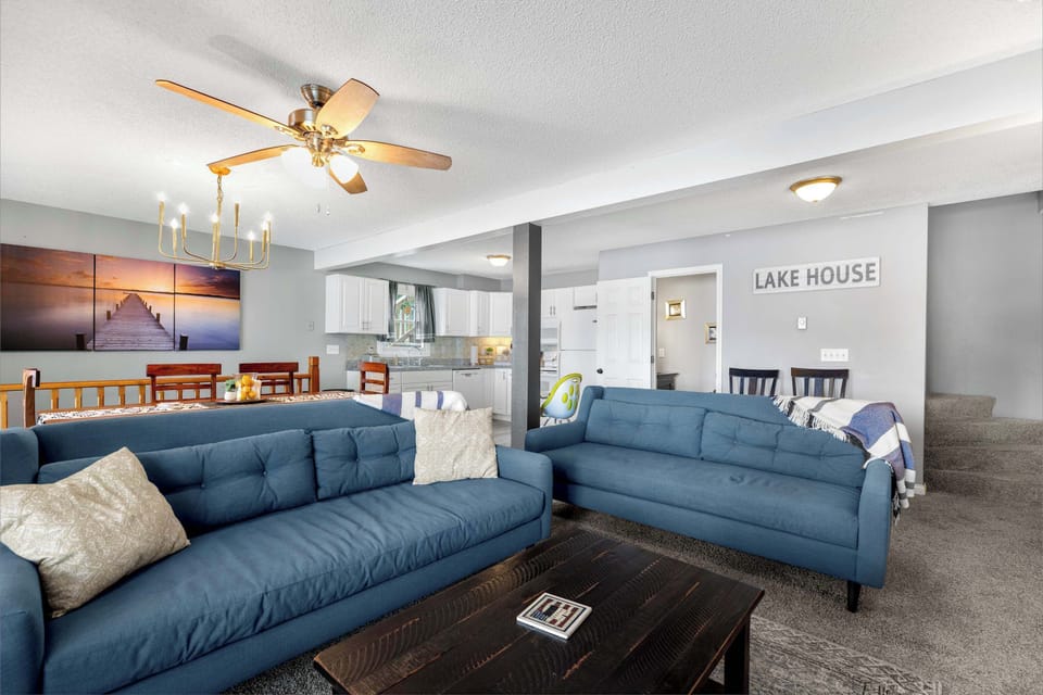 Curl up in the inviting living room & stream your favorites on the smart TV