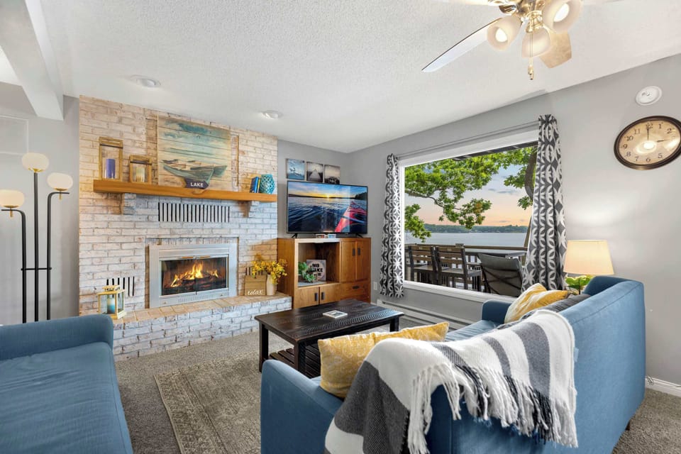 Curl up in the inviting living room & stream your favorites on the smart TV