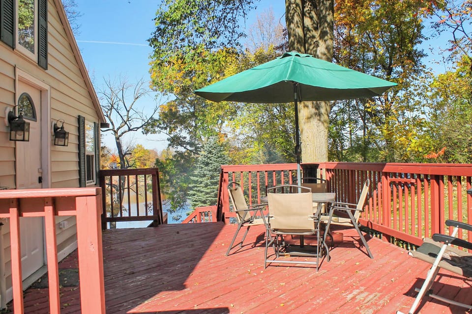 Relax at the table and enjoy the Chiminea. Propane grill also available.