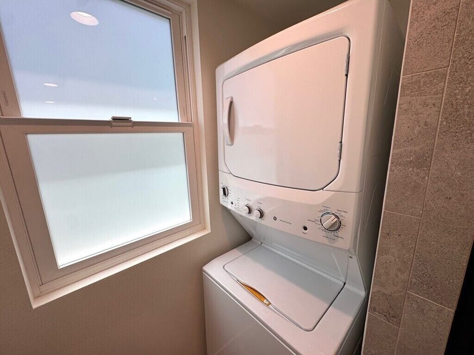 In-Unit Washer & Dryer
Private stacked washer and dryer for your convenience during your stay.
