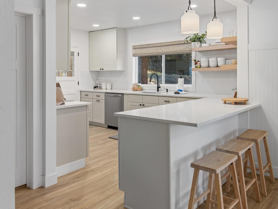 Cozy breakfast bar seating