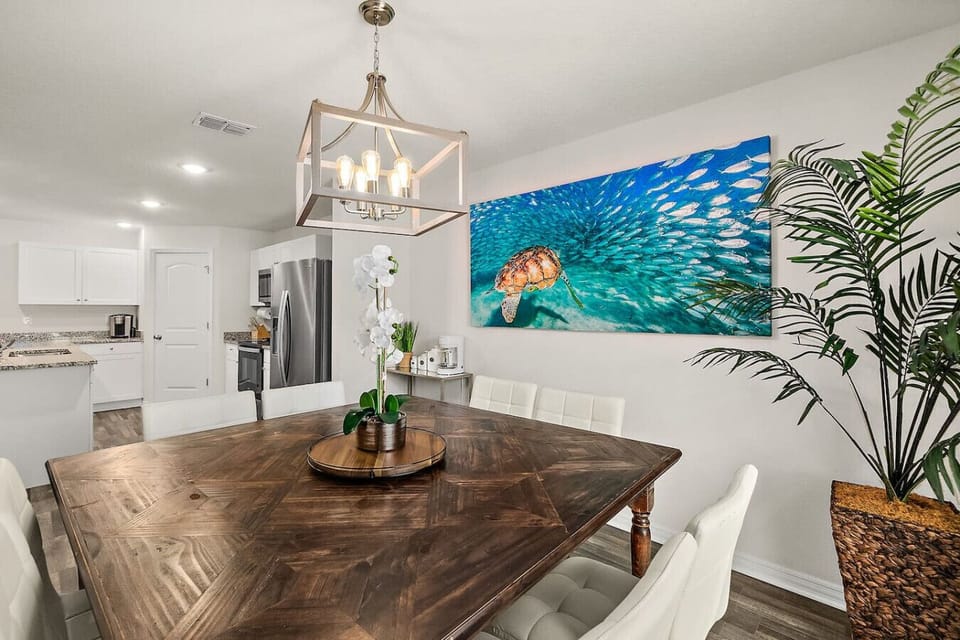 Family-style dining space perfect for shared meals and game nights
