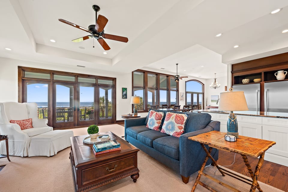 Beautiful living room with amazing ocean views.