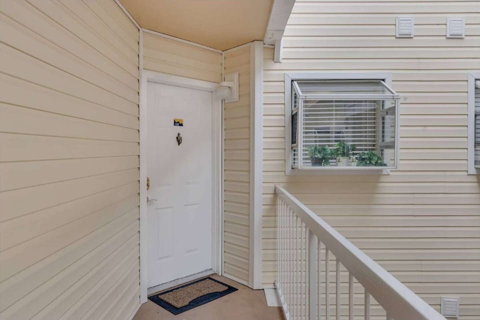 Second story unit overlooking pond
