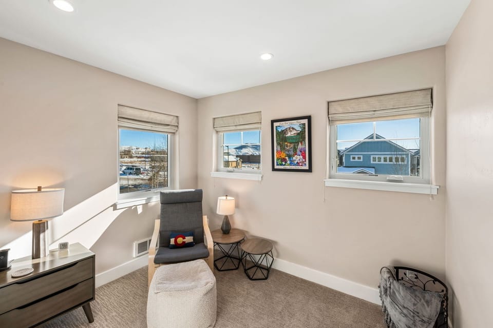 Cozy reading area in Master bedroom with views to WCU hillside.