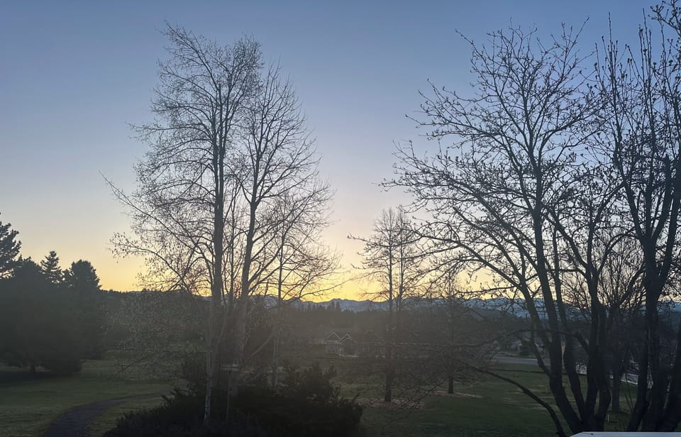 Exterior sunrise from the patio