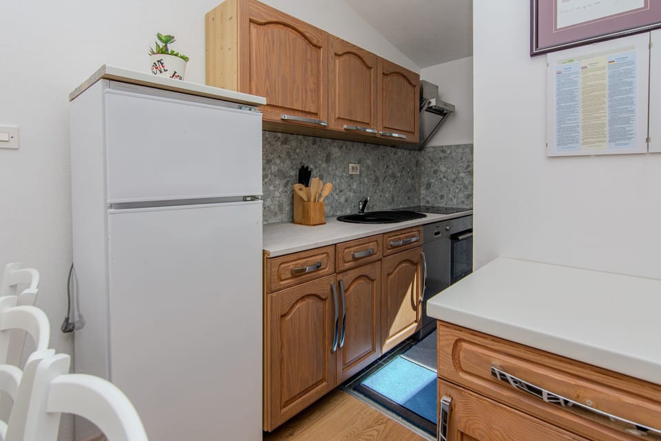 Basic Apartment, Courtyard View | Private kitchen | Full-size fridge, microwave, oven, dishwasher