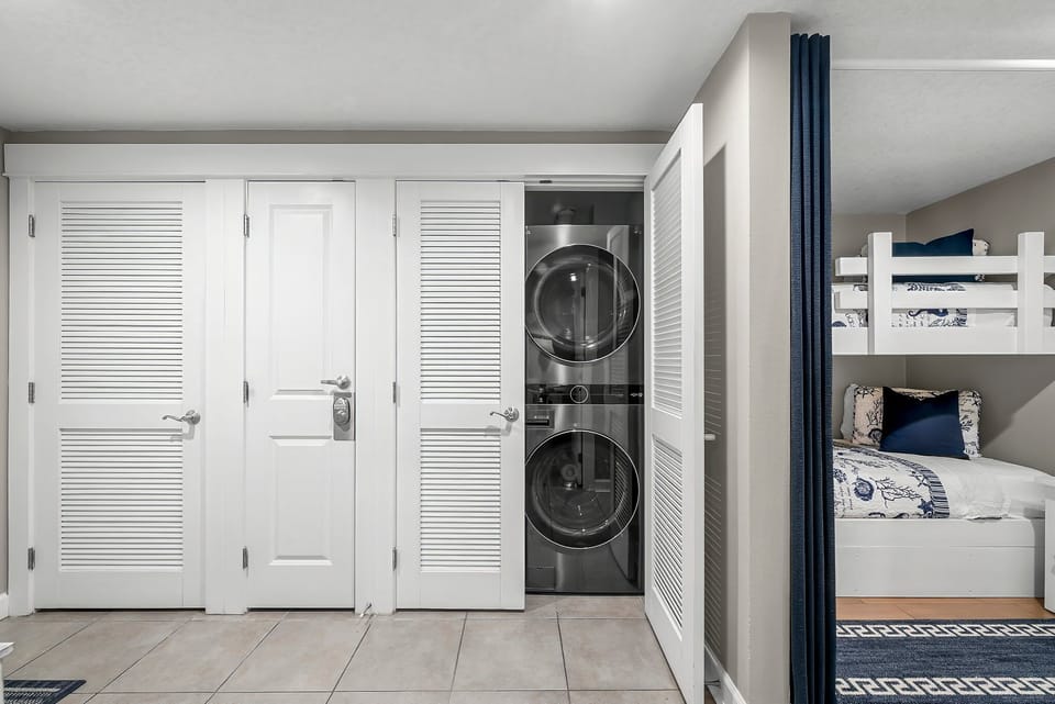 For your convenience, there is a washing machine and dryer located inside the unit for your use.