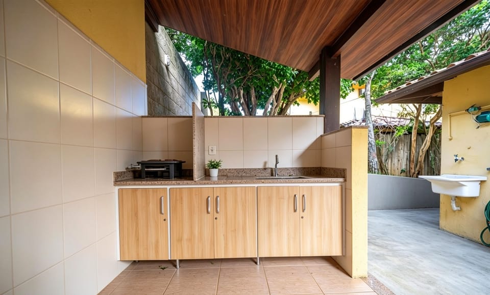 Villa | Private kitchen | Fridge, microwave, oven, stovetop