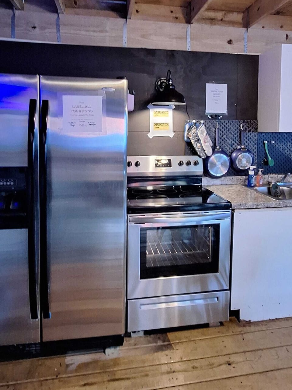 Shared fridge, microwave