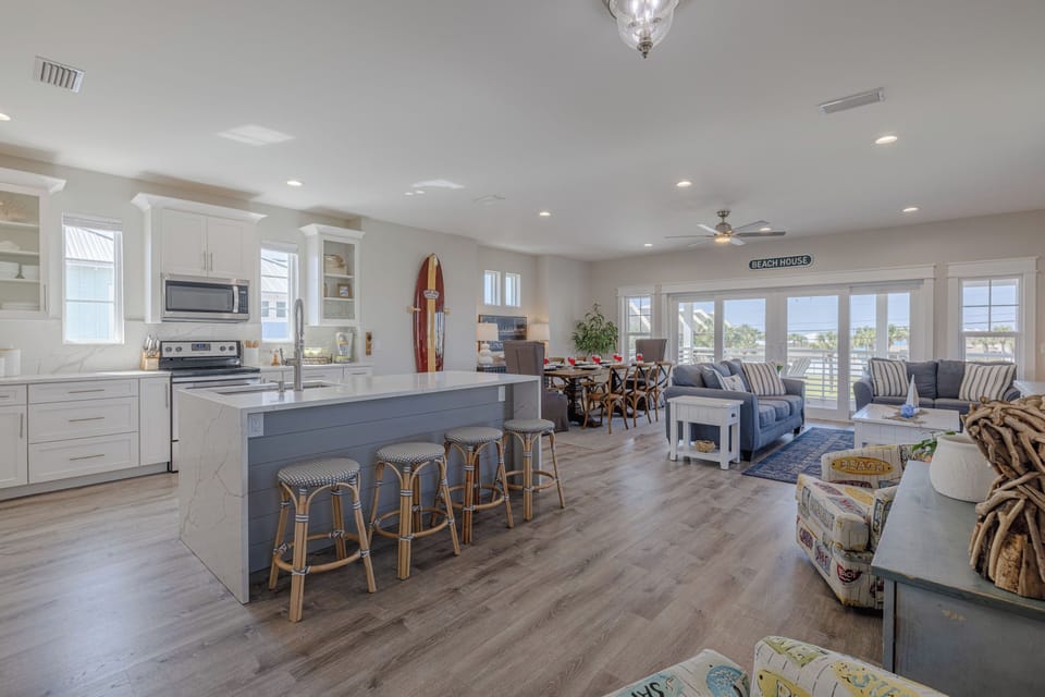 Upstairs kitchen & living room
