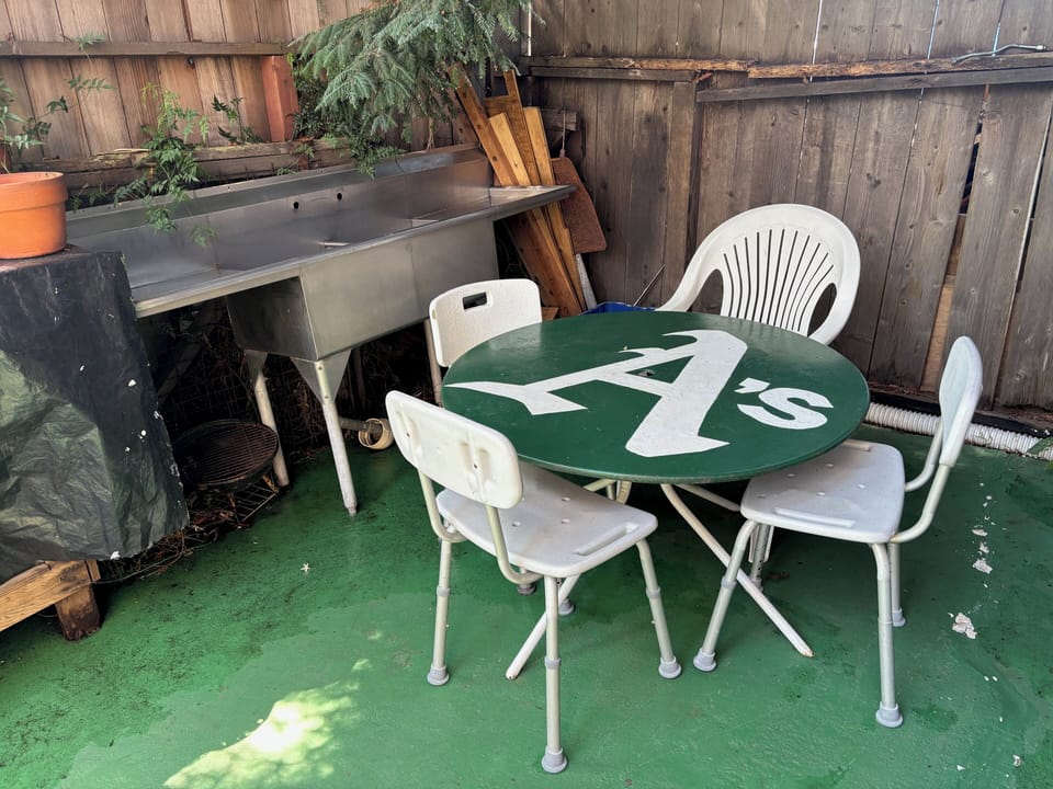 Secluded patio for dining