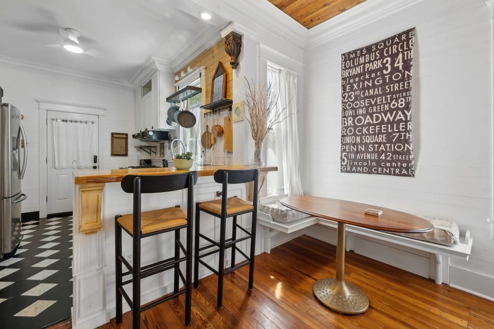 Dining room table for 3, Countertop for 2.