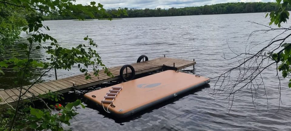 Swim raft that can be brought out on the lake and anchored. 