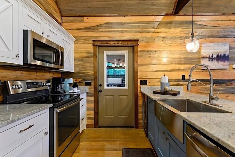 Stainless appliances and wine refrigerator