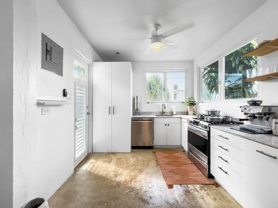 Modern studio kitchen set up for convenience and comfort