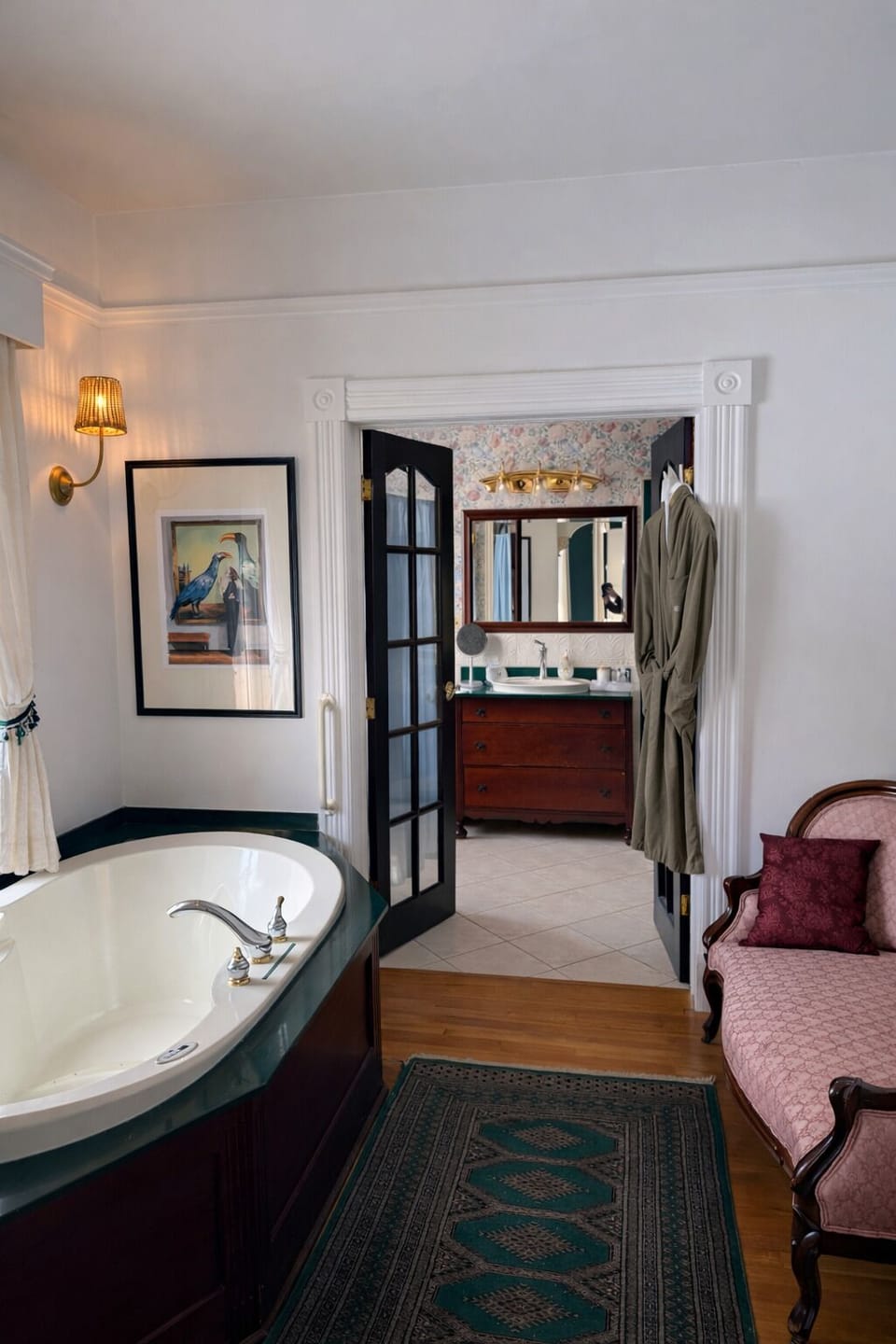 Premier Suite, 1 King Bed, Second Floor | Bathroom | Hair dryer, towels