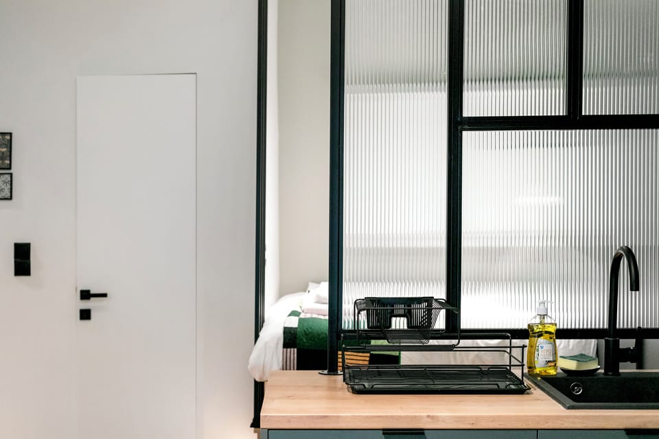 Studio, 1 Double Bed, Balcony, City View | Private kitchen | Full-size fridge, microwave, oven, stovetop