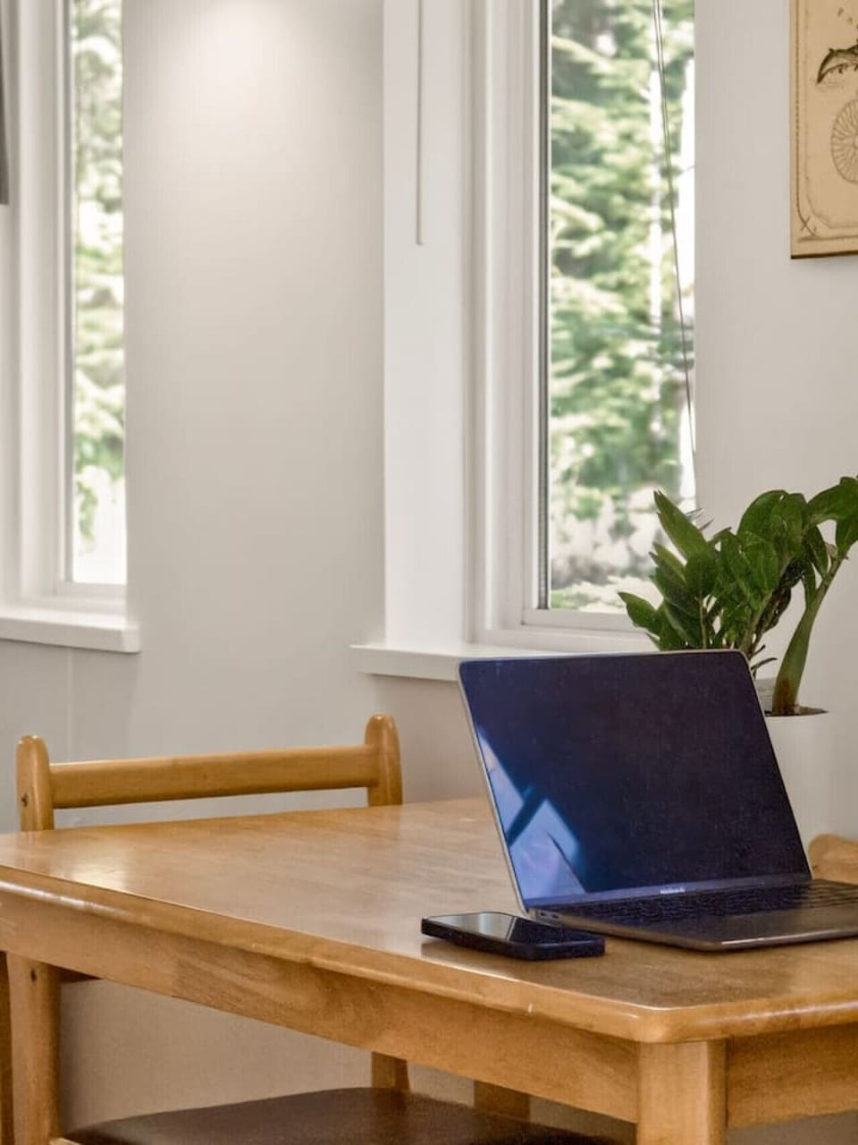 A sunny workspace perfect for remote work or planning your next adventure