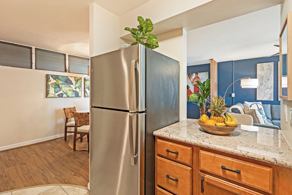 Kitchen with stainless steel appliances