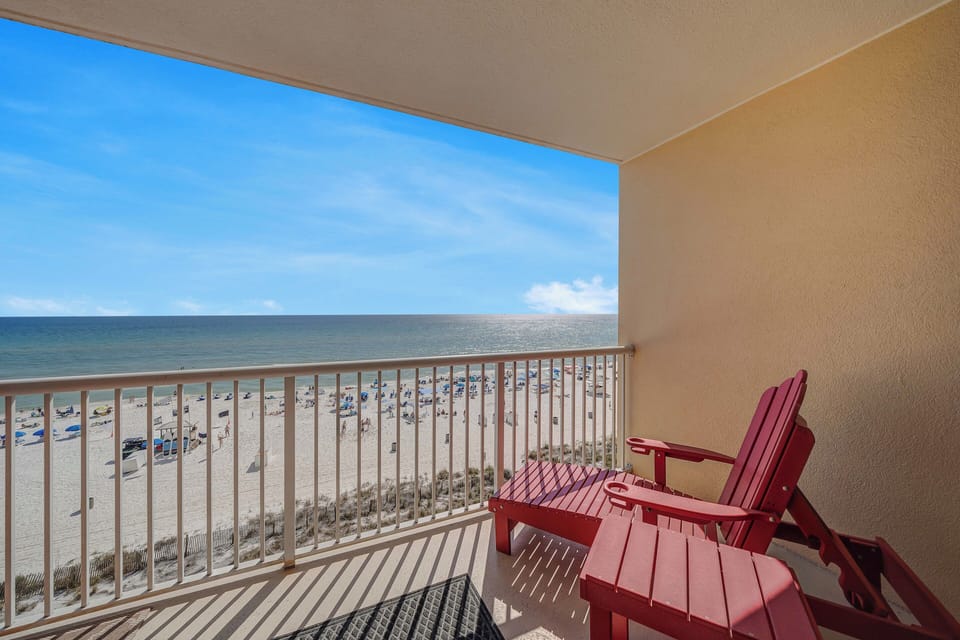 Step onto your spacious covered balcony and enjoy a cup of coffee or a cocktail overlooking the gulf.