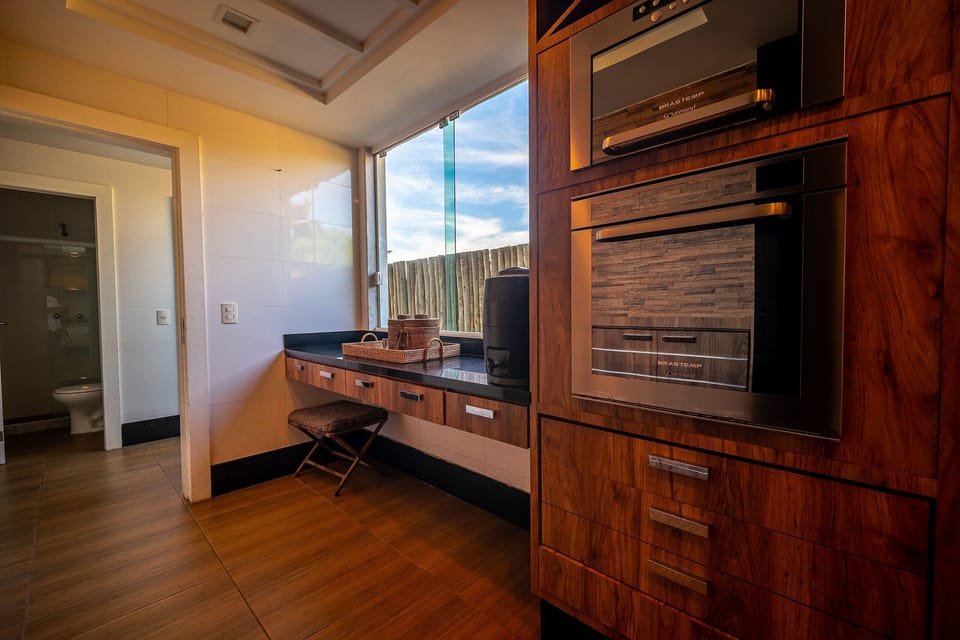Deluxe House, Private Pool | Private kitchen | Fridge, microwave, oven, stovetop