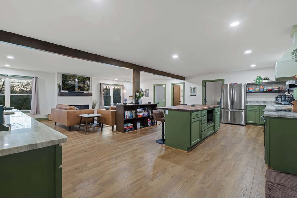 Walk inside to the stunning open floor plan. 