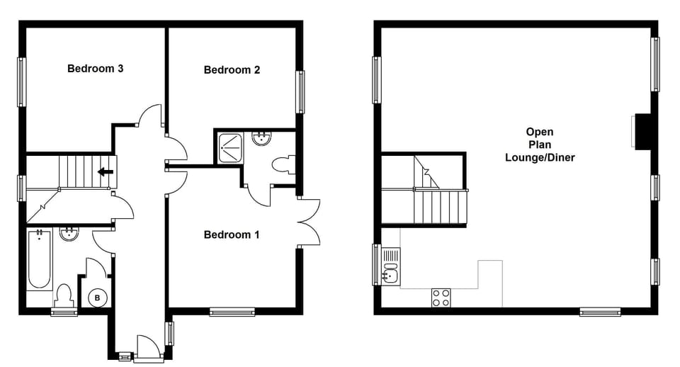 Floorplans of Wharf Cottage Holiday Cottage, Padstow, North Cornwall