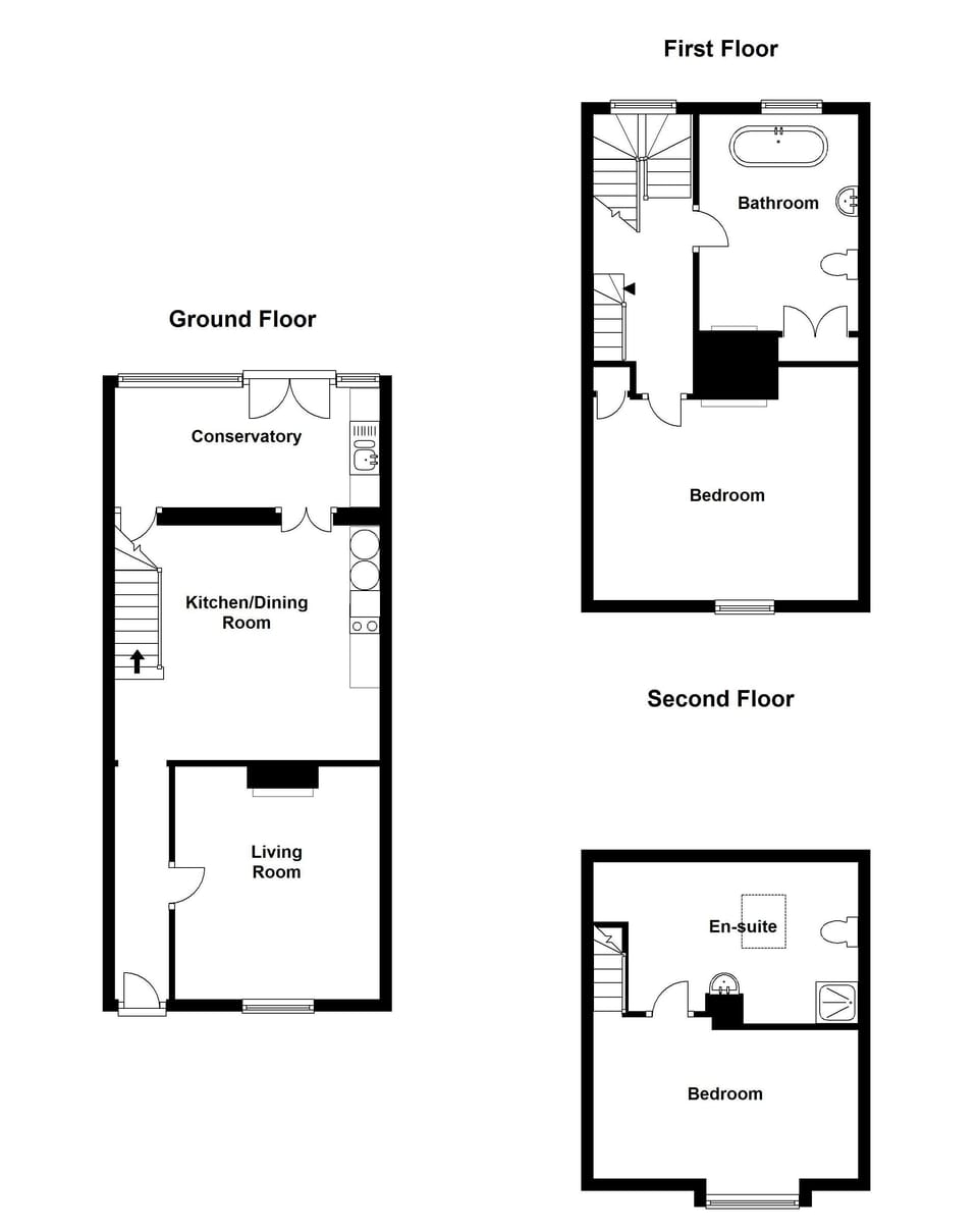 Floorplan of Camel Cottage, in Padstow, North Cornwall