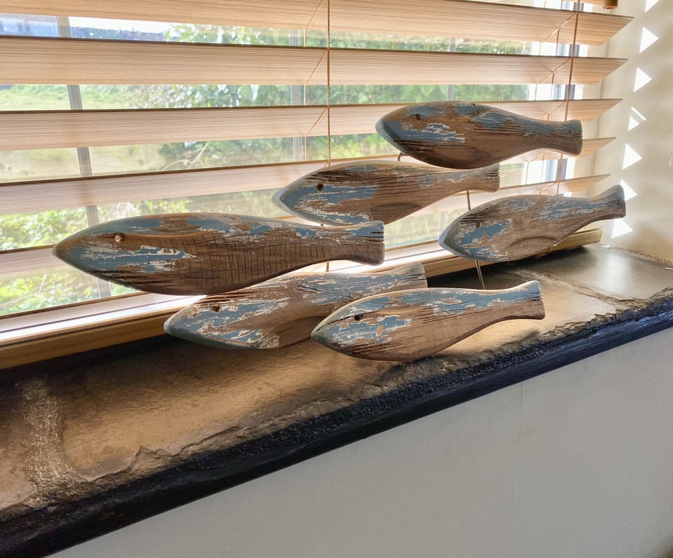 Fish ornament in Morwennol holiday cottage in Harlyn Bay, Padstow, North Cornwall