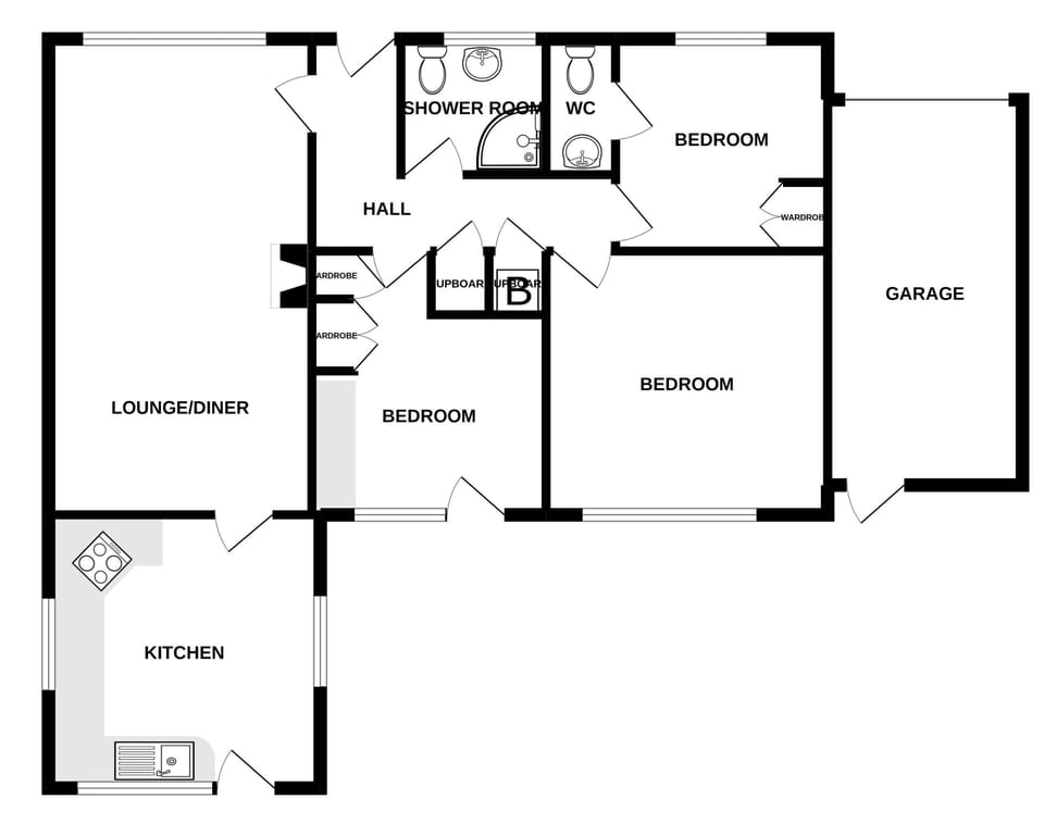 Floorplan of  Curlews, 36 Egerton Road Holiday Cottage, Padstow, North Cornwall