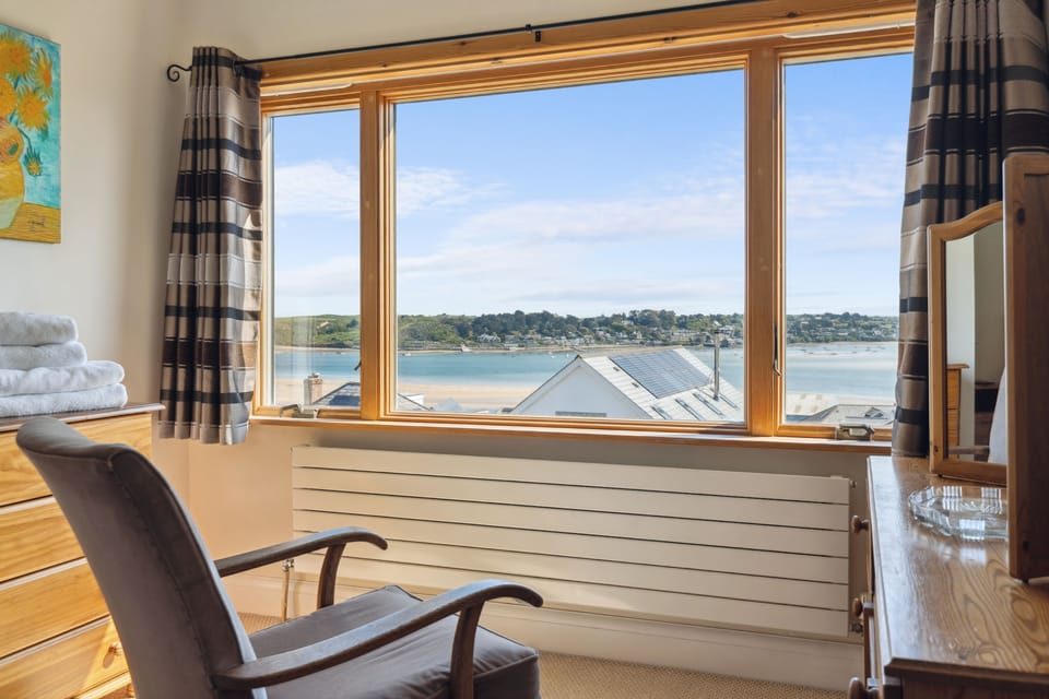 Main bedroom window at Pendennis Holiday Cottage, Padstow, North Cornwall