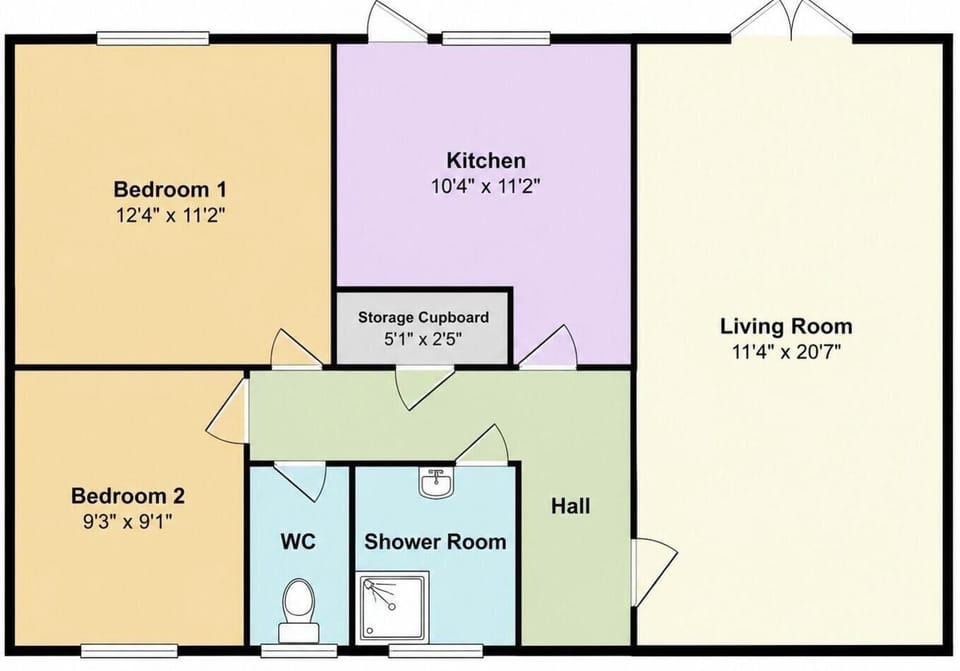 Floor plan of holiday cottage, Gwel Teg, 30 Egerton Road, In Padstow, North Cornwall