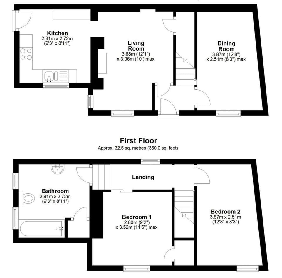 Floor plan of Rock Cottage
