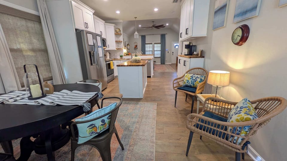Dining room and kitchen