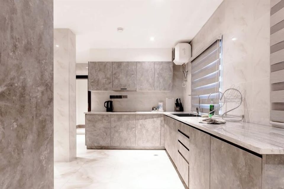 Economy Apartment, Balcony, City View | Private kitchen | Fridge, microwave, oven, stovetop