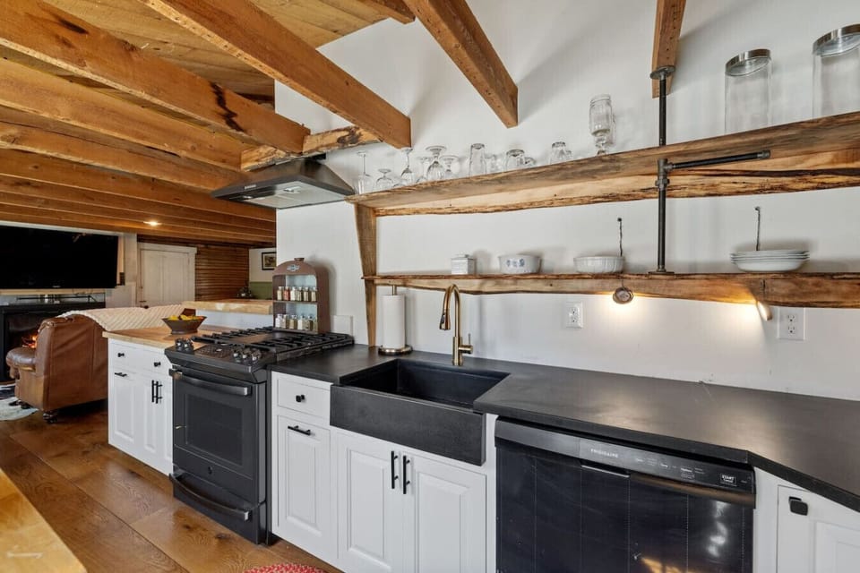This recently renovated kitchen blends rustic details with modern updates