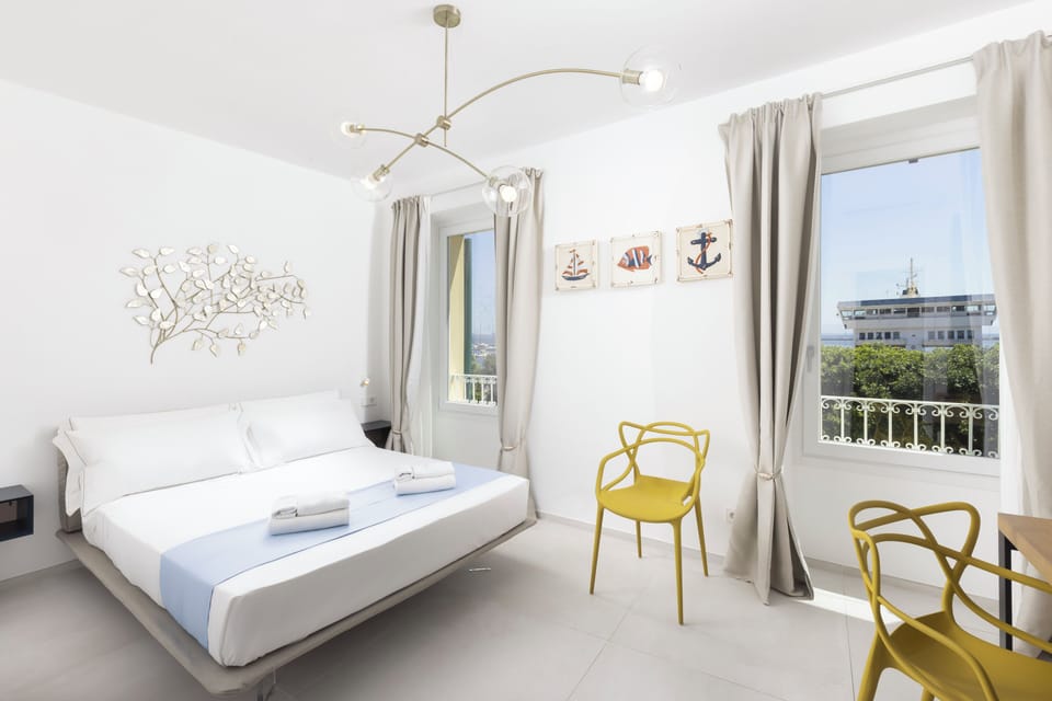 DELUXE DOUBLE ROOM WITH SEA VIEW | Premium bedding, Select Comfort beds, desk, iron/ironing board