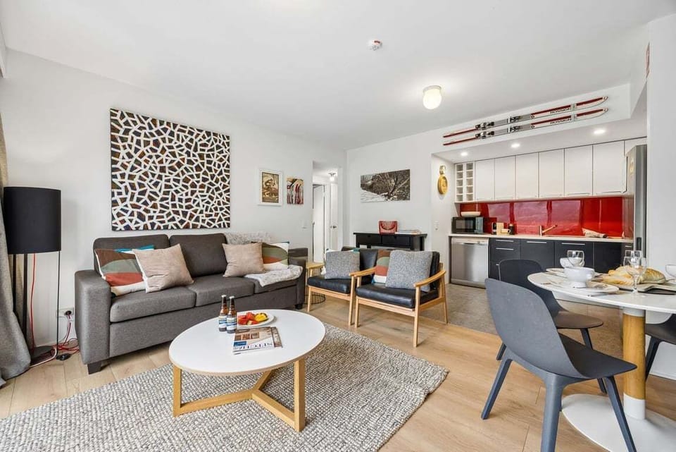 Living, dining, kitchen