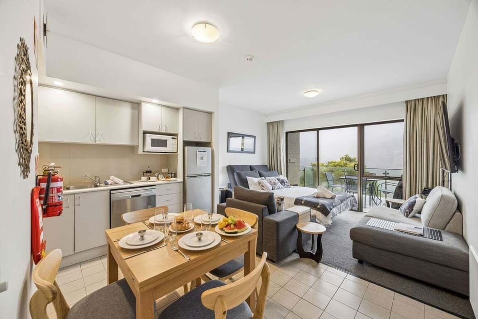 Living, dining, sofa bed, kitchen