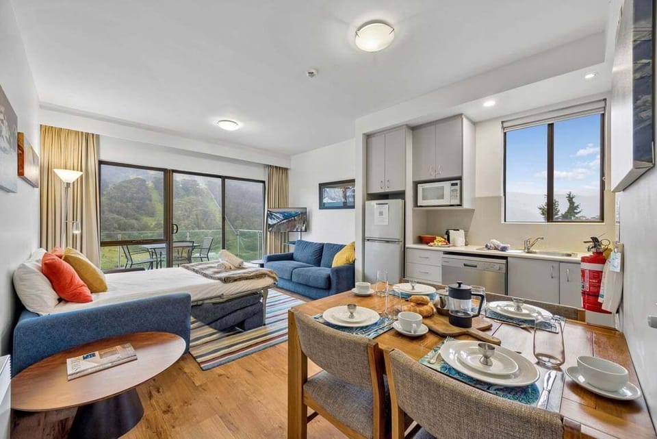 Living, dining, sofa bed, kitchen