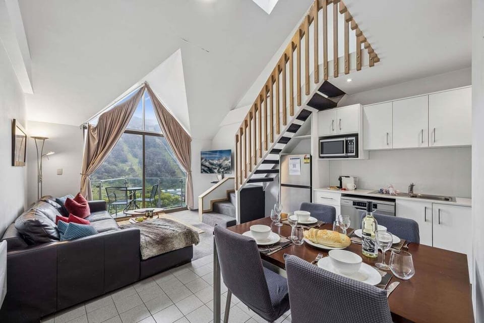 Living, dining, kitchen