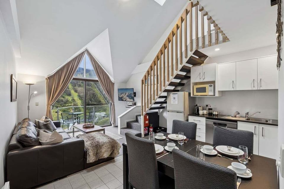 Living, dining, kitchen
