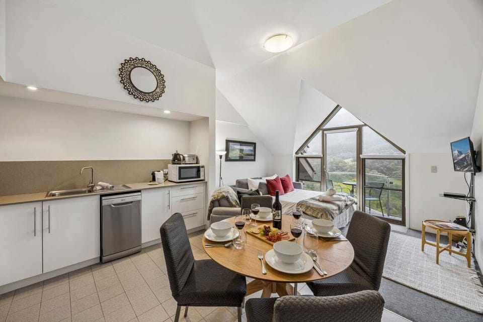 Living, dining, kitchen