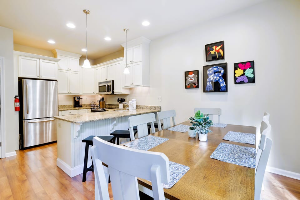 Dining space with counter seating for 10