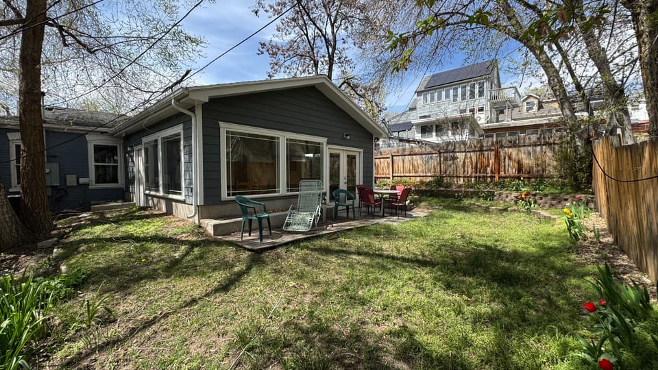 Backyard, fenced
