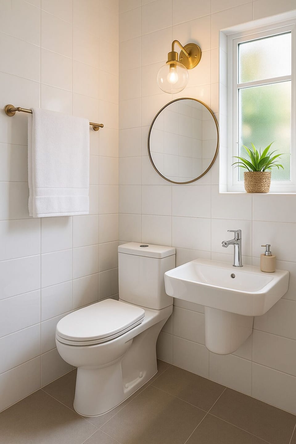 Shower, slippers, soap, toilet paper