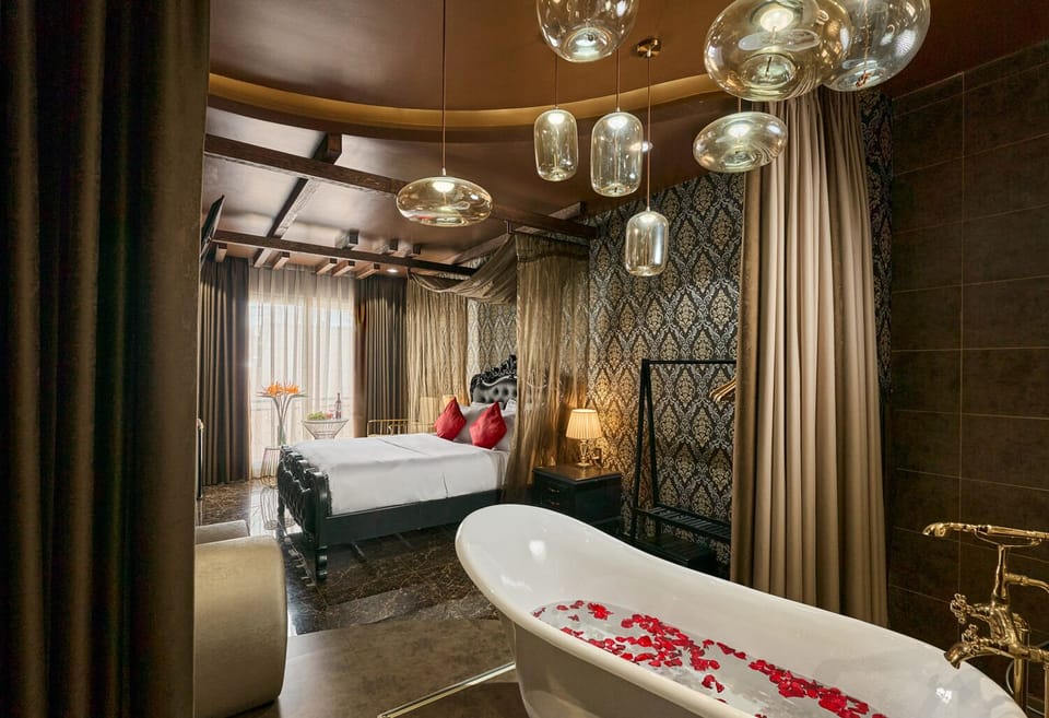 Honeymoon Double Room, Bathtub, City View | View from room