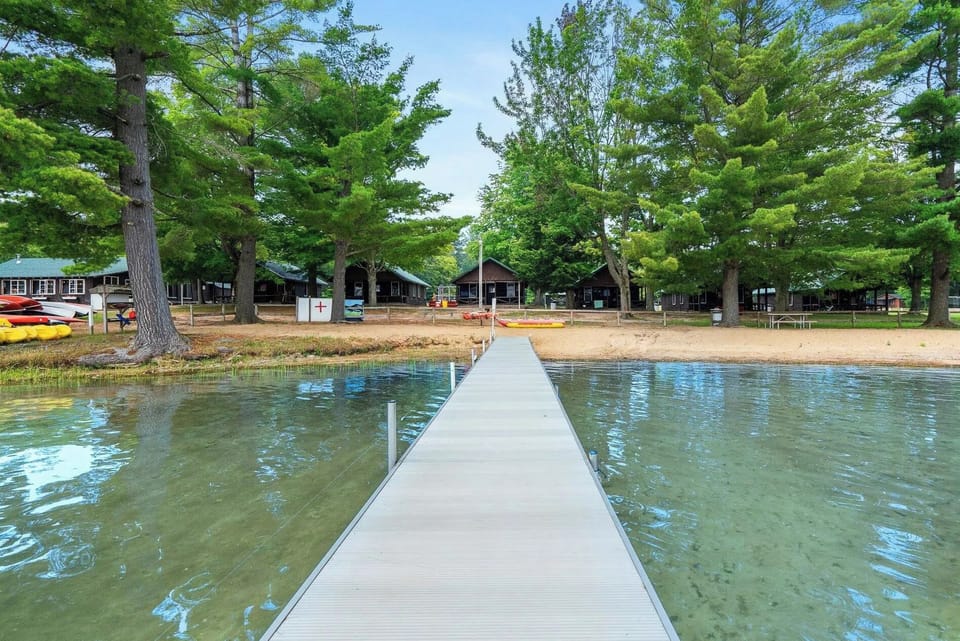 Dock view with beach