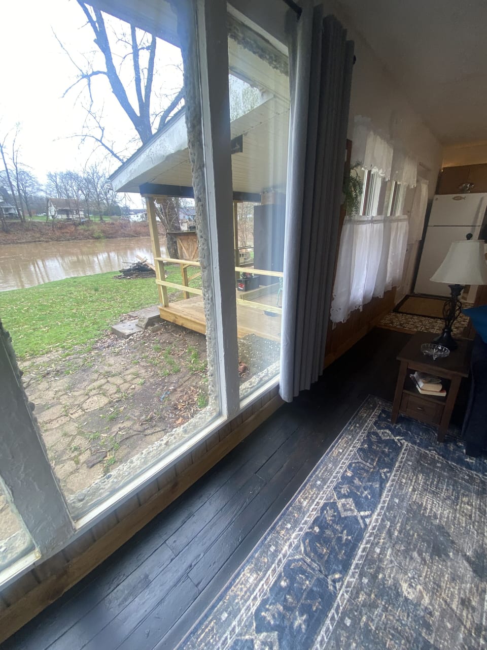 Looking out the living room windows